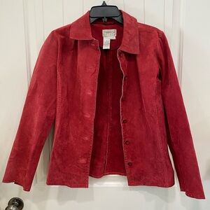 Women's Red Suede Blazer